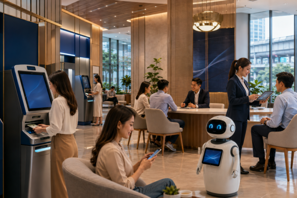 ปฏิวัติสาขาแบงก์ไทย 2569: เมื่อ AI และ IoT เข้ามาแทนที่พนักงานนับจำนวนธนบัตร
