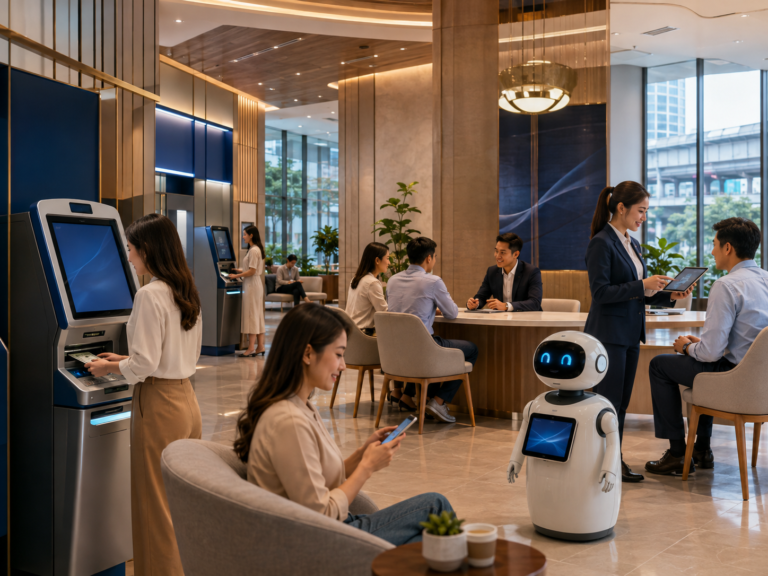 ปฏิวัติสาขาแบงก์ไทย 2569: เมื่อ AI และ IoT เข้ามาแทนที่พนักงานนับจำนวนธนบัตร