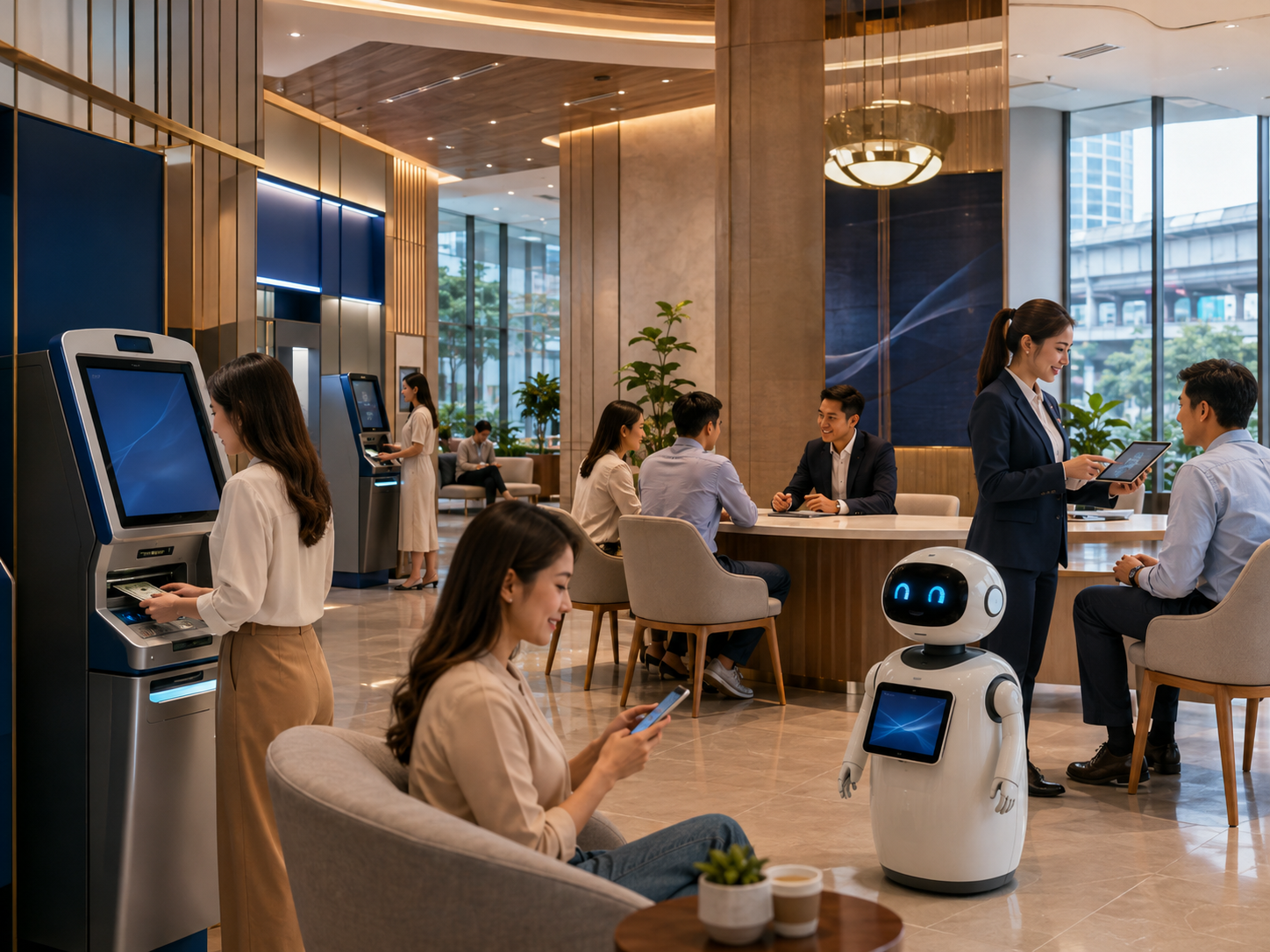 ปฏิวัติสาขาแบงก์ไทย 2569: เมื่อ AI และ IoT เข้ามาแทนที่พนักงานนับจำนวนธนบัตร